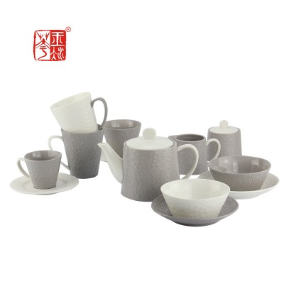 Hot sale modern design simple glaze ceramic dinnerware set